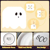 Disposable Halloween Tableware: 9-Inch Black & White Paper Plates, Ghost Napkins