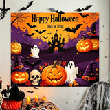 Happy Halloween Backdrop, Pumpkin Ghost Witch Haunted House Photo Banner (7x5ft)