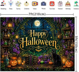 Happy Halloween Witch Backdrop, Spooky Photo Booth Decor (7x5ft)