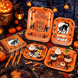 Vintage Halloween Party Set: Large Plates, Small Platters, Napkins, Forks