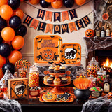 Vintage Halloween Party Set: Large Plates, Small Platters, Napkins, Forks