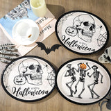 Gothic Skeleton Paper Plates, 12-Inch Disposable Party Plates (Set of 50)