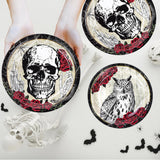 100 Piece Paper Plate Set, 9 Inch Dinner 7 Inch Dessert, Gothic Halloween Party