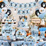 Spooky One First Birthday Party Set: 24 Guests Halloween Tableware & Decor