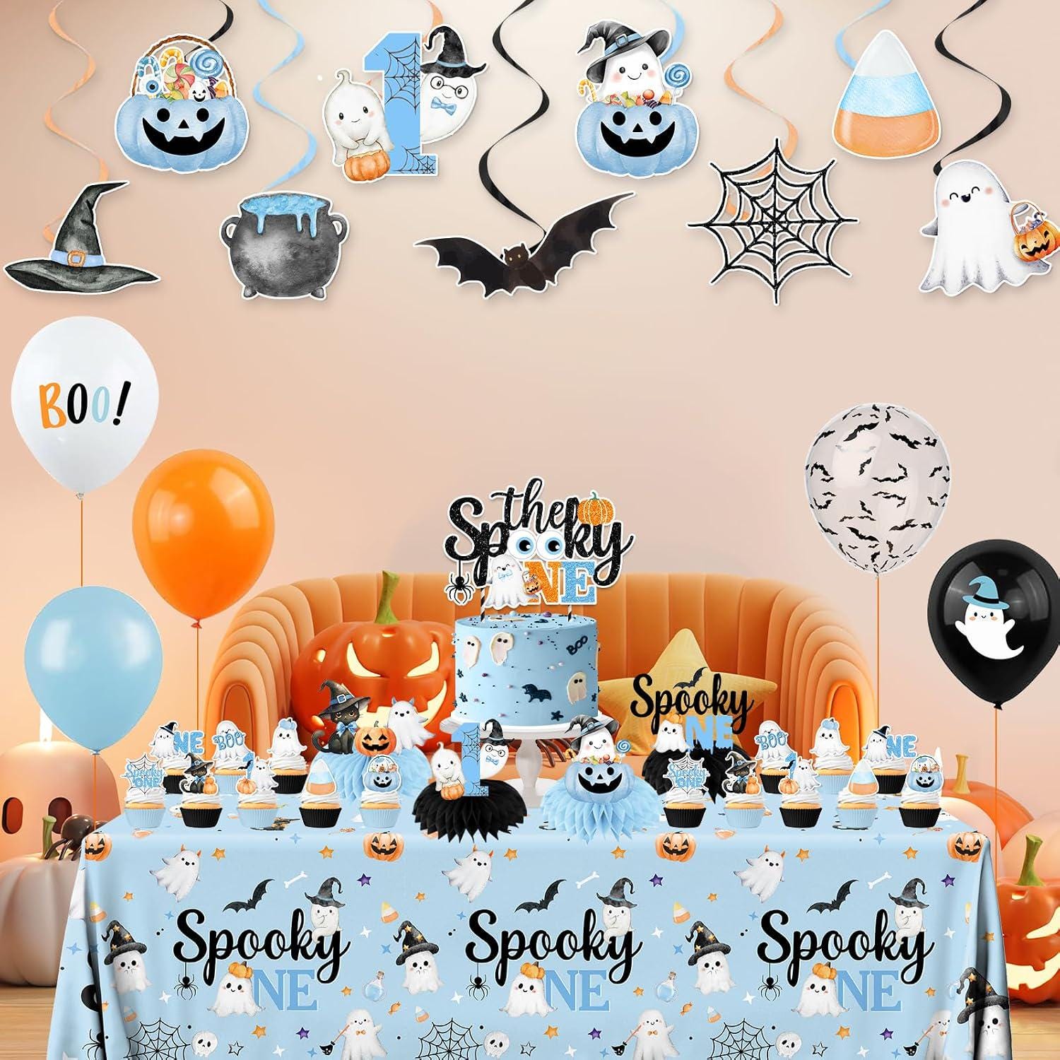 Spooky One First Birthday Party Set: 24 Guests Halloween Tableware & Decor
