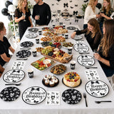 Black White Gothic Partyware: 250-Piece Disposable Skull Bats Bows Birthday Halloween Wedding Party Set