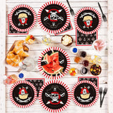 Pirate Party Tableware Set: 24 Plates, Napkins, Forks (Disposable)