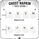 Halloween Napkins: Set of 50 Disposable Ghost Paper Servietts (6.5-Inch)