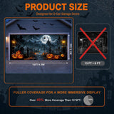 Haunted Castle Halloween Garage Door Cover, 7'x16' Outdoor Party Backdrop