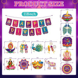 Happy Diwali Banner Set: Coordinated Cardstock Swirls and Honeycomb Centerpieces