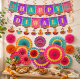 Pre-Folded Double-Sided Paper Decor: Diwali Festival of Lights Party Set
