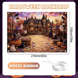 7x5 FT Halloween Backdrop, Haunted Mansion Candy Ghost Photography Background (Indoor Outdoor Party Decor)