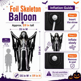 119-Piece Halloween Balloon Arch Kit, Skeleton Foil, Jack O Lantern, Bat Prints (4.9 ft)