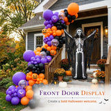119-Piece Halloween Balloon Arch Kit, Skeleton Foil, Jack O Lantern, Bat Prints (4.9 ft)