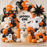 151-Piece Halloween Little BOO Balloon Garland Arch Kit, Black Burnt Orange, Ghost BOO Foil