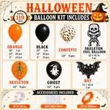 119-Piece Halloween Balloon Arch Kit with 117 Latex and 2 Foil Balloons