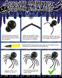 127-Piece Halloween Balloon Arch Kit, Purple Black Orange Green Confetti, Spider Web Bats (DIY Party Decor)