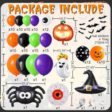 137-Piece Halloween Balloon Arch Kit, Spooky Foil Bats, Pumpkins, Ghosts (All-in-One)