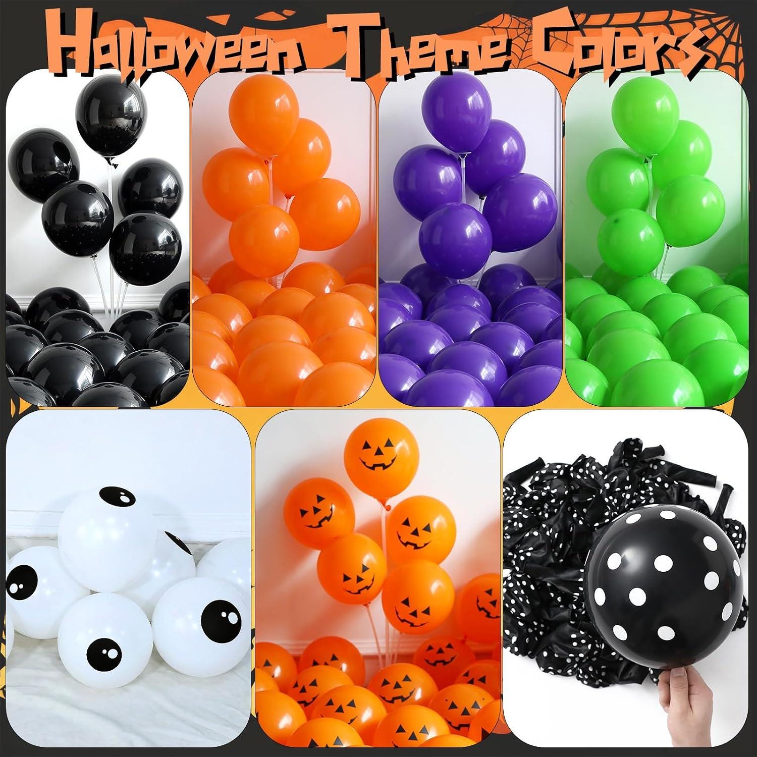 137-Piece Halloween Balloon Arch Kit, Spooky Foil Bats, Pumpkins, Ghosts (All-in-One)