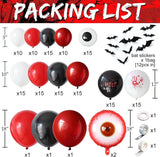 159-Piece Bloody Halloween Balloon Arch Kit, Horror Party Decor (Red, Black, White)