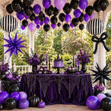 Halloween Balloon Arch Kit, Black Purple Latex, Star Bow Foil Balloons (Party Decor)