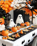 Halloween Balloon Arch Kit, Black Orange White, Foil Bats Pumpkin Cat (127Pcs)