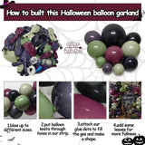 100PCS Halloween Balloon Arch Kit, Gothic Purple Green Black Party Decor