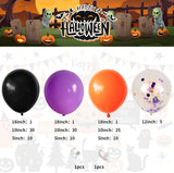 Halloween Balloon Arch Kit, Black Purple Orange Confetti, Spooky Party Decor