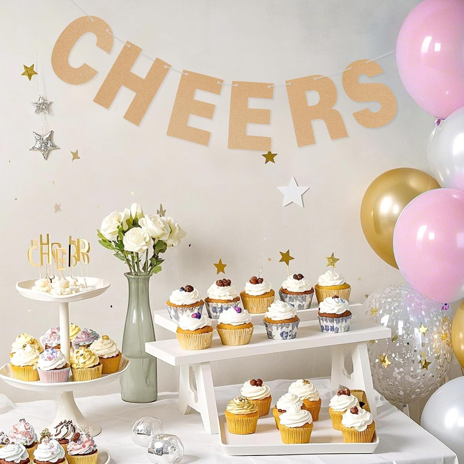 Personalized Party Banner Kit, Glitter Cardstock Letters for Birthdays Weddings