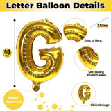 Gold Letter G Balloon, 40 Inch Mylar Foil for Events