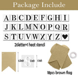 DIY Banner Kit: 18 Blank Pennants, 26 Letter Stencils (Cardstock)