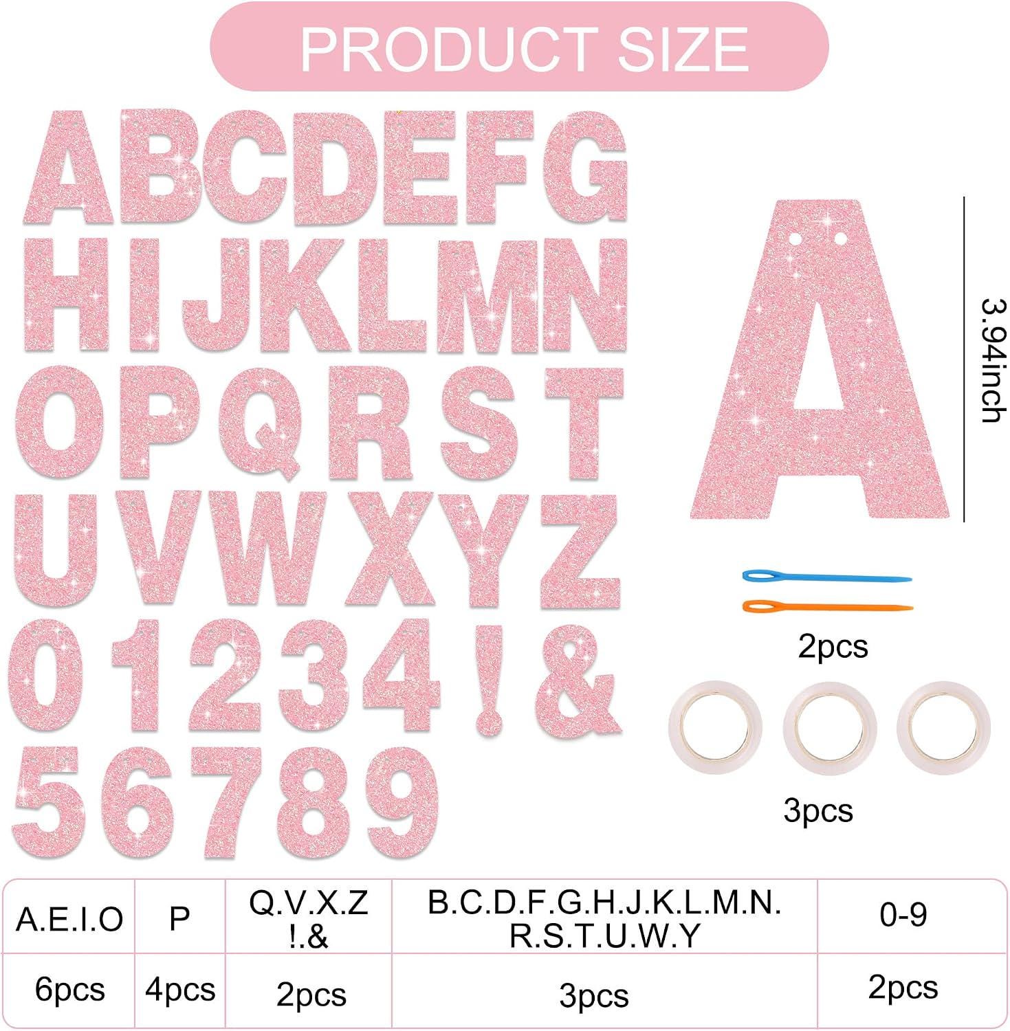 Glitter Paper Banner Kit: 3.94-Inch Letters for Birthdays Weddings