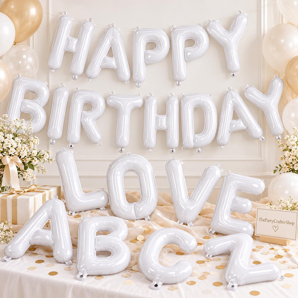 A to Z Foil Letter Balloon Set, 26 Alphabet Balloons (16 Inch)