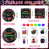 Halloween Party Set: 24 Guest Tableware with Banner, Plates, Cups, Forks, Napkins, Tablecloth