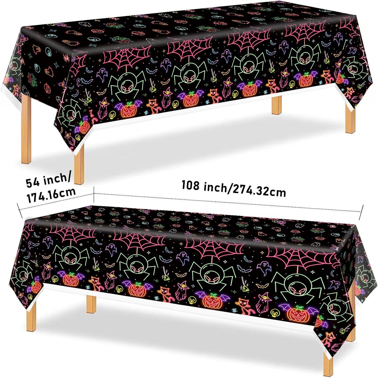 Halloween Party Set: 24 Guest Tableware with Banner, Plates, Cups, Forks, Napkins, Tablecloth
