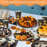 Disposable Halloween Party Supplies: 9-Inch Plates, 7-Inch Plates, Cups, Napkins