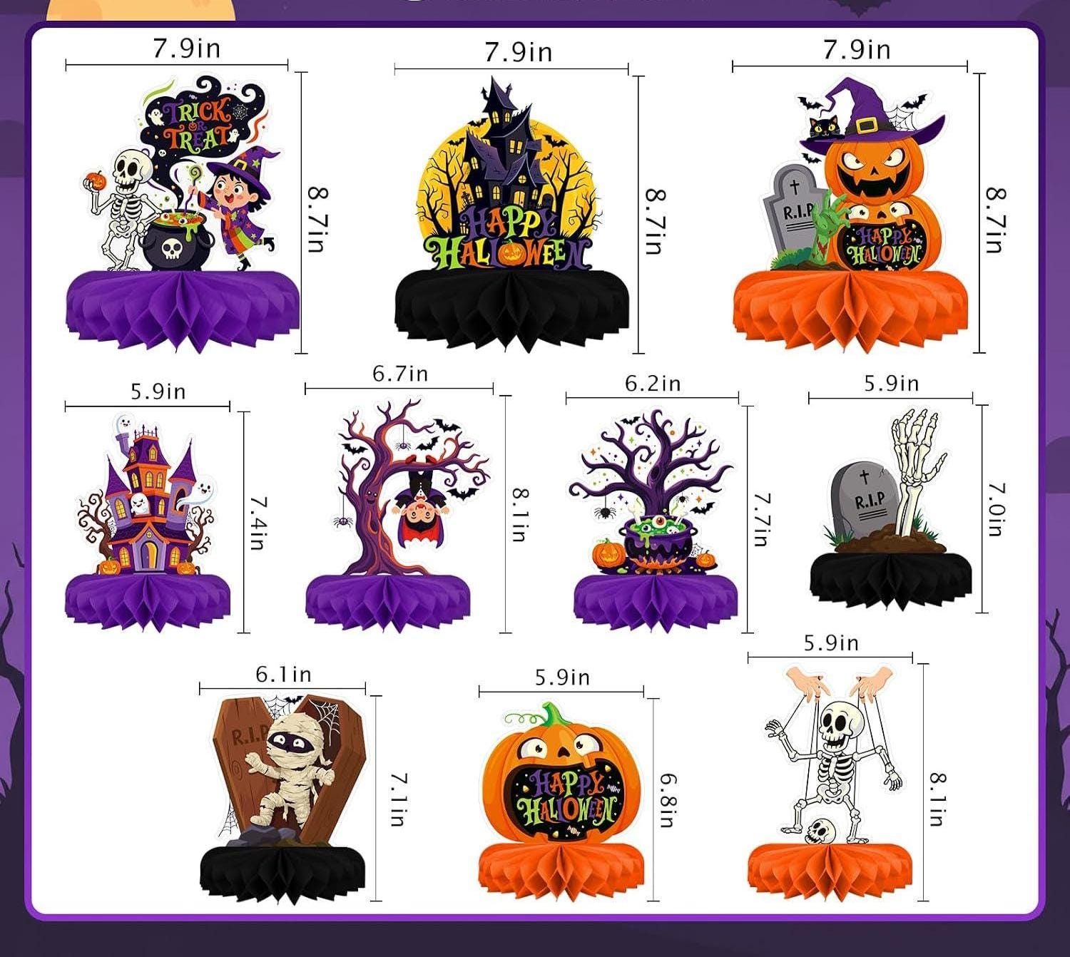 Happy Halloween Honeycomb Centerpieces: Thick Cardstock, Double-Sided Printing, Bright Colors