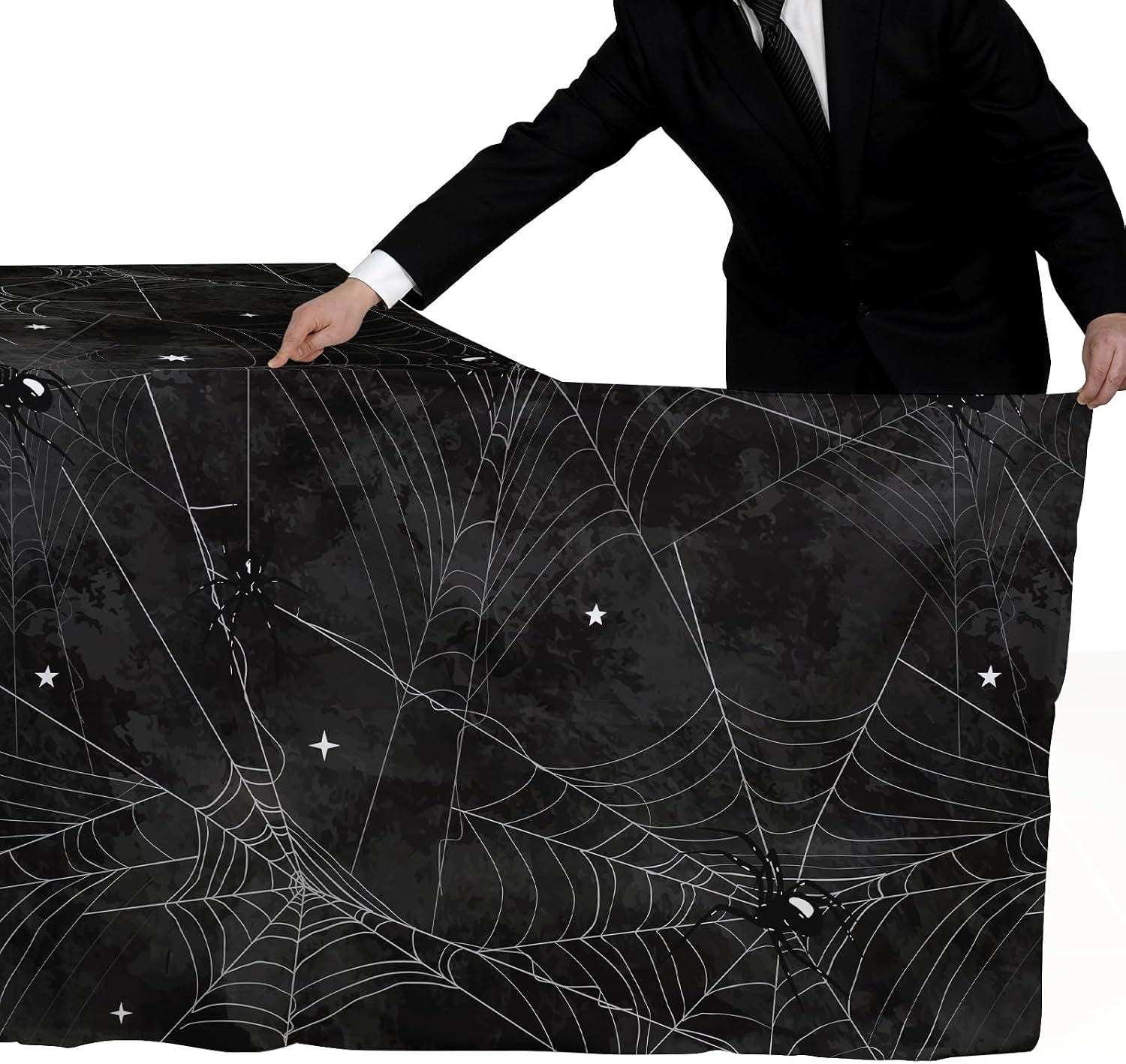 Halloween Tablecloths: Set of 3 Disposable PE Table Covers (54x108 Inch)