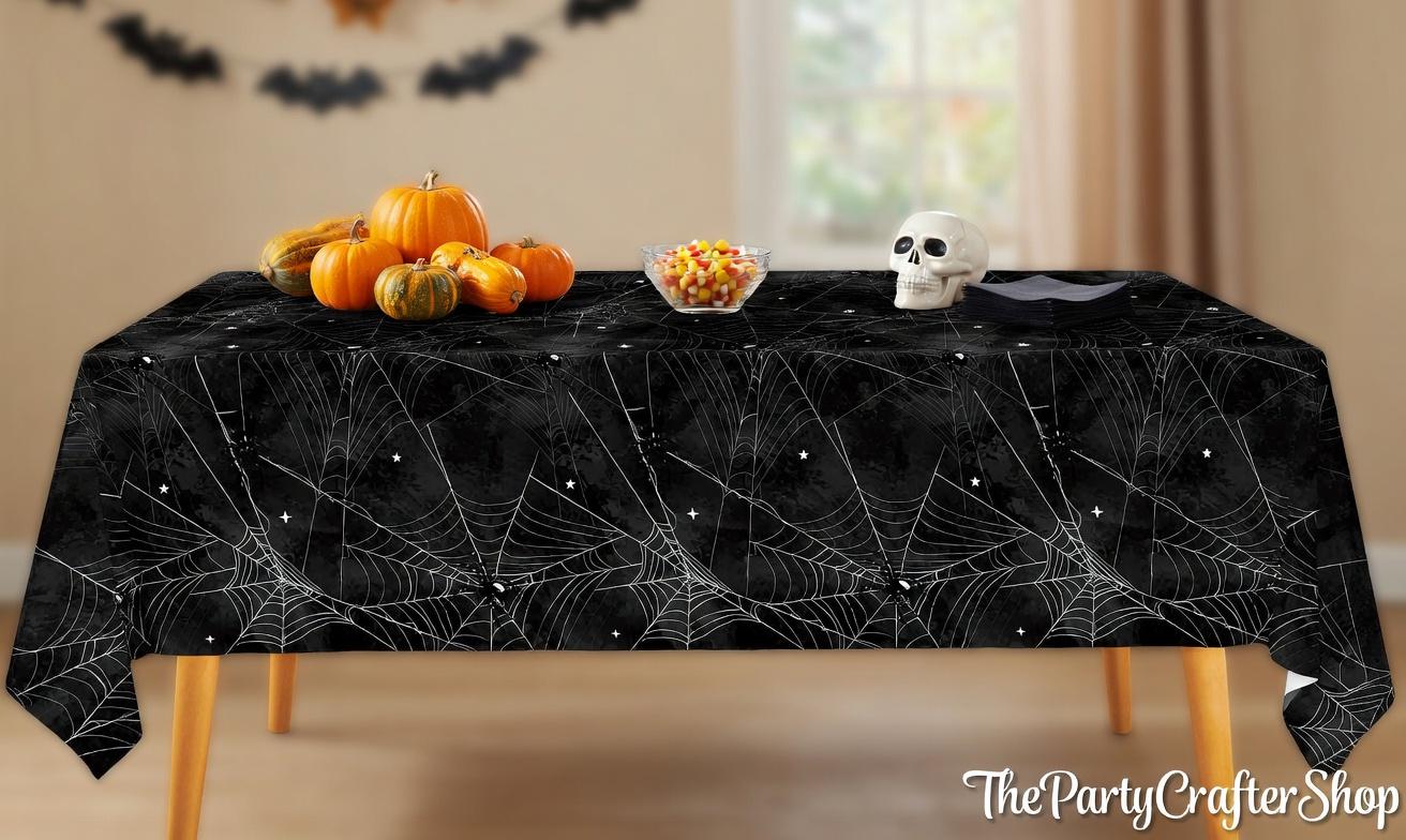 Halloween Tablecloths: Set of 3 Disposable PE Table Covers (54x108 Inch)