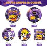 Halloween Party Set: 90-Piece Paper Plates, Napkins (9-Inch, 7-Inch)
