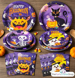 Halloween Party Set: 90-Piece Paper Plates, Napkins (9-Inch, 7-Inch)