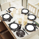 Halloween Party Set: 24-Piece Disposable Tableware with Spider Web Plates