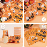 100-Piece Halloween Partyware Set: 9-Inch Plates, 7-Inch Dessert Plates, Cups, Napkins