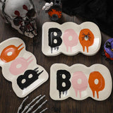Boo Shaped Paper Plates, Set of 50, 10x6 Inch Halloween Party Tableware