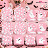 180-Piece Pink Halloween Partyware Set: Ghost Plates, Napkins (Disposable)
