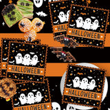 Halloween Luncheon Napkins, Set of 40 Disposable Black Orange 3-Ply Paper