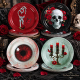 9-Inch Paper Plates, Set of 60 Halloween Table Setting with 4 Gothic Designs