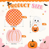 60-Piece Halloween Partyware Set: 9-Inch Paper Plates, Pumpkin & Ghost Napkins