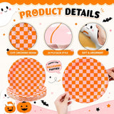 60-Piece Halloween Partyware Set: 9-Inch Paper Plates, Pumpkin & Ghost Napkins