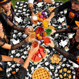Boo Bash Tablecloth & Plates: 20 Guests, Sturdy Paper, Pastel Flowers